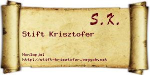 Stift Krisztofer névjegykártya